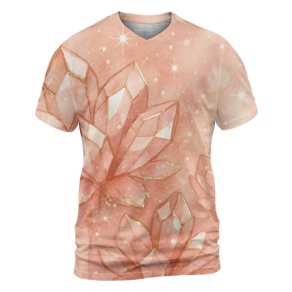 Rose Gold Crystal Garden trendy printed shirt styles