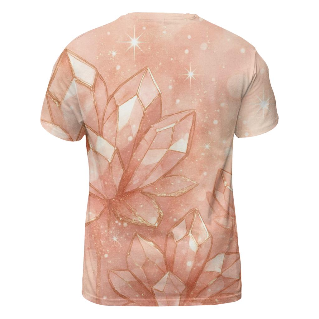Rose Gold Crystal Garden trendy printed shirt styles