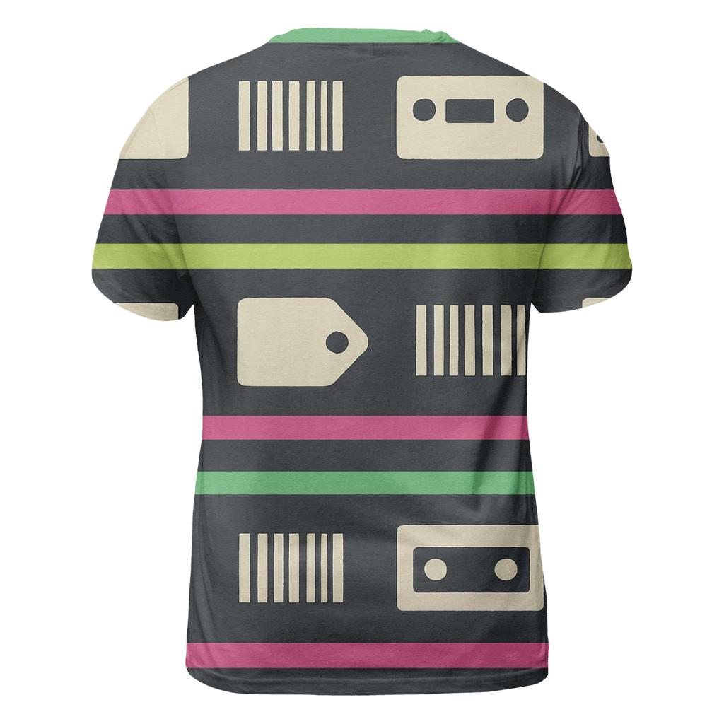 VHS Rental Aisle Price Tag Stripes personalized full print shirts