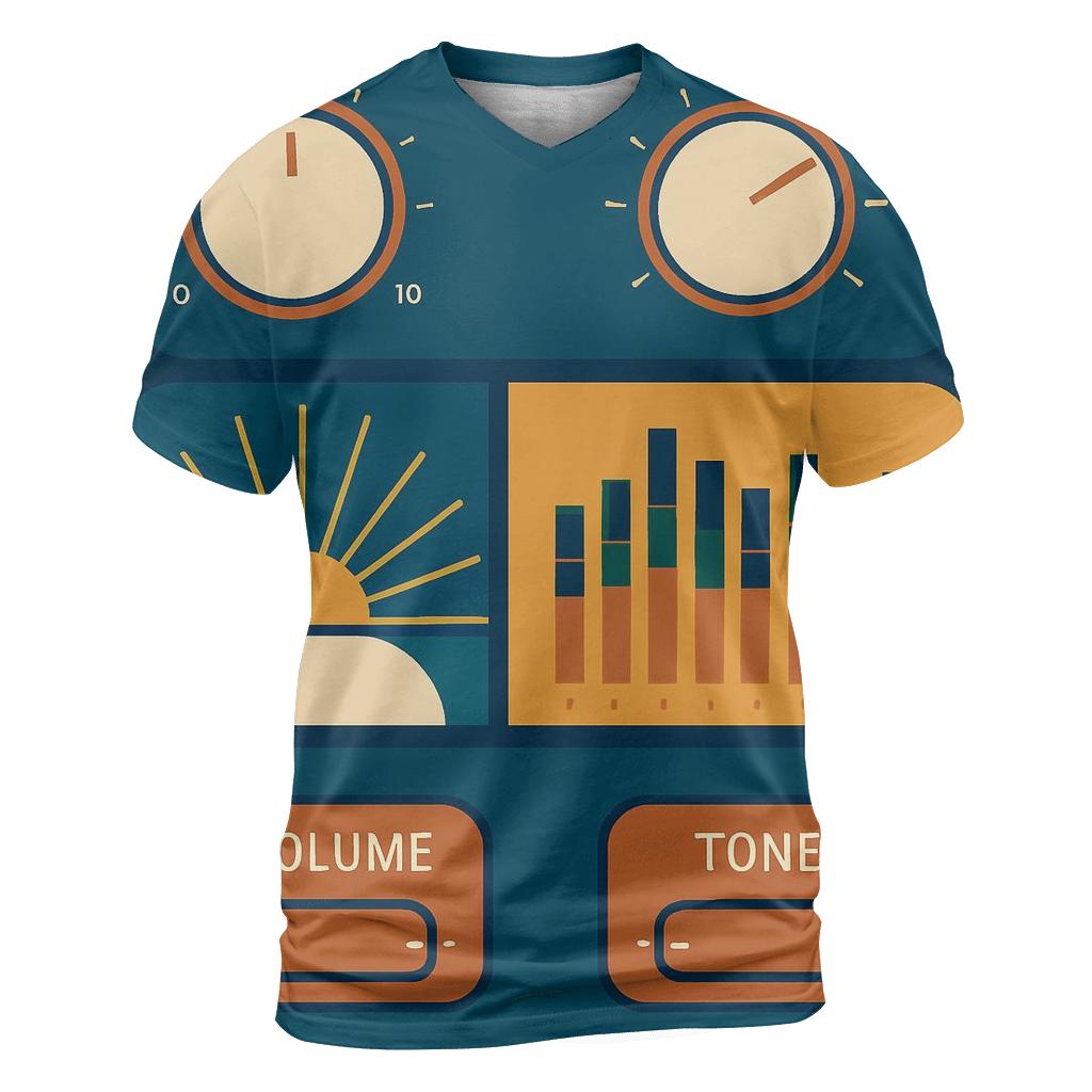 Analog HiFi Dial Sunburst Panels statement graphic shirts