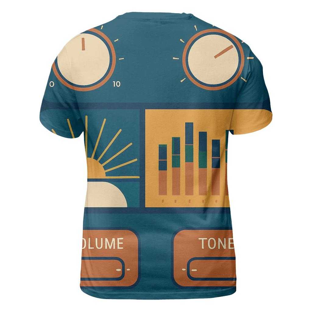 Analog HiFi Dial Sunburst Panels statement graphic shirts