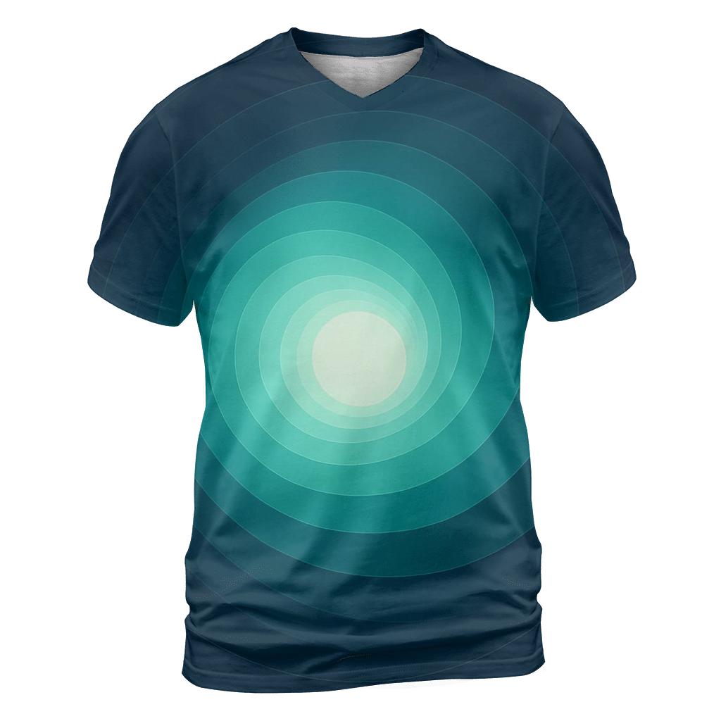 Polar Halo Conic Gradient artistic all-over print tops