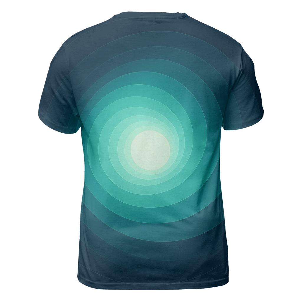 Polar Halo Conic Gradient artistic all-over print tops