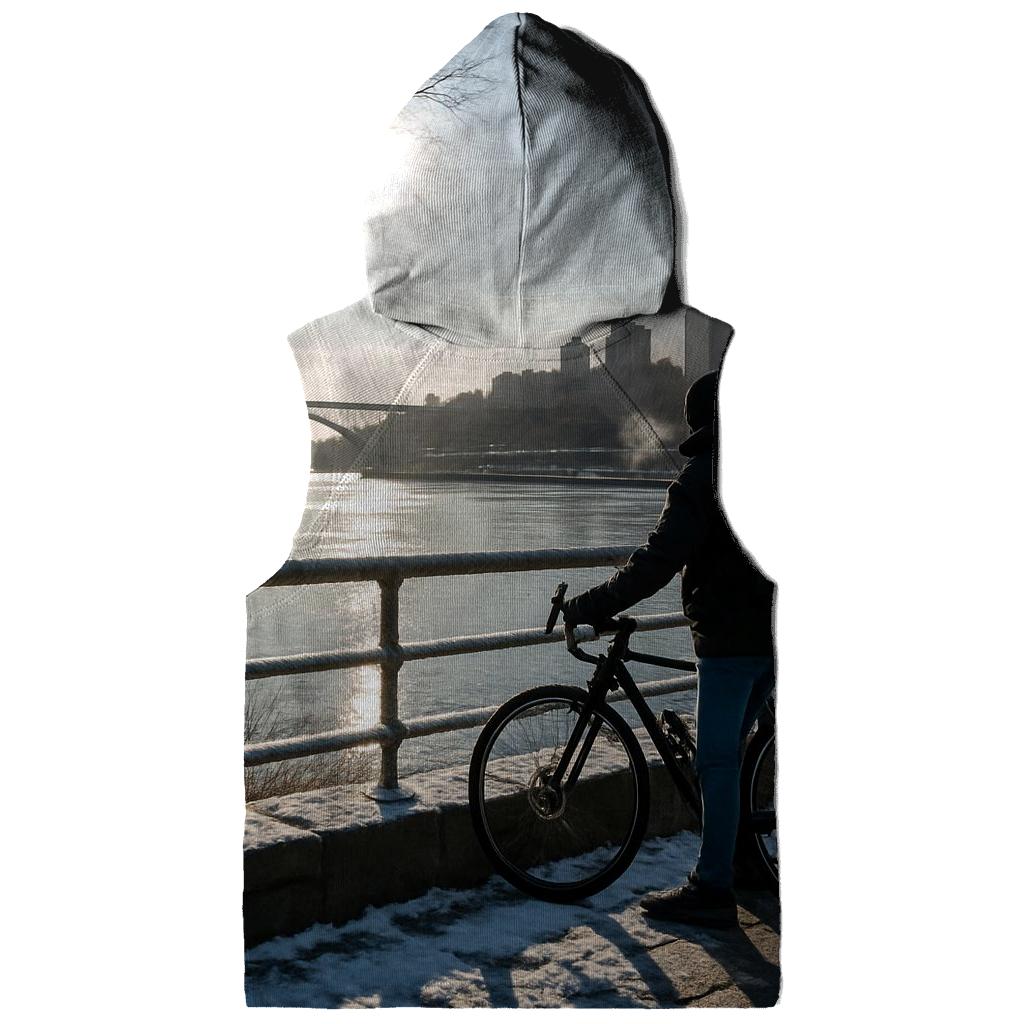 Winter Sun On The Harlem River With The Upper Manhattan Skyline heavyweight hoodies