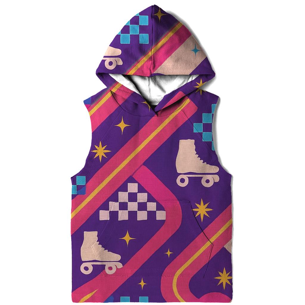 Vintage Roller Rink Neon Lane Pattern premium hoodies