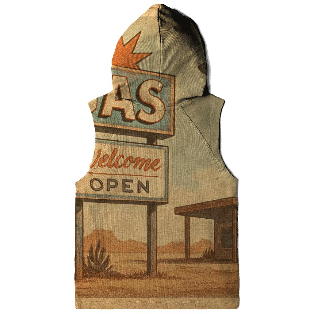 Sepia Desert Gas Station UFO Stop 1959 lightweight hoodies