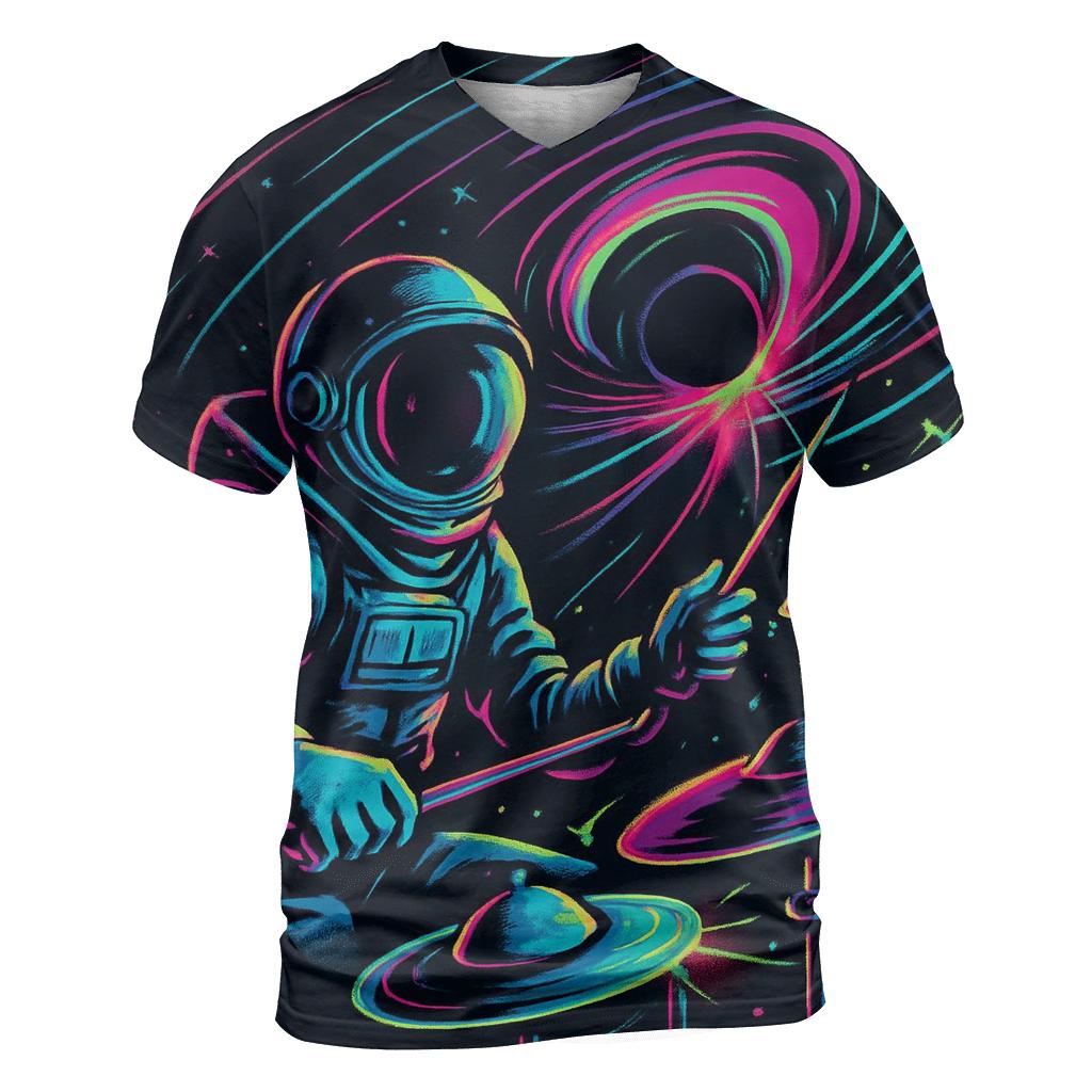 Black Hole Street Drummer vibrant all-over design tees