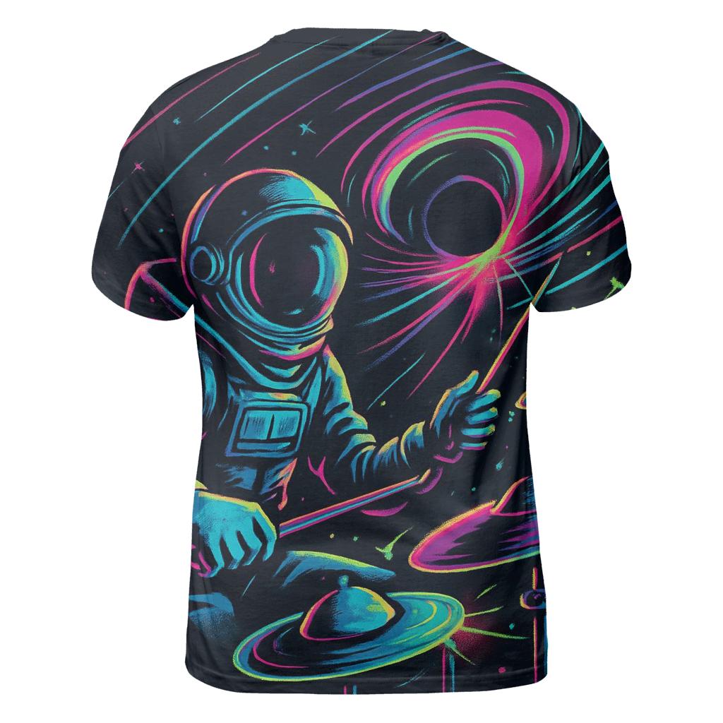 Black Hole Street Drummer vibrant all-over design tees