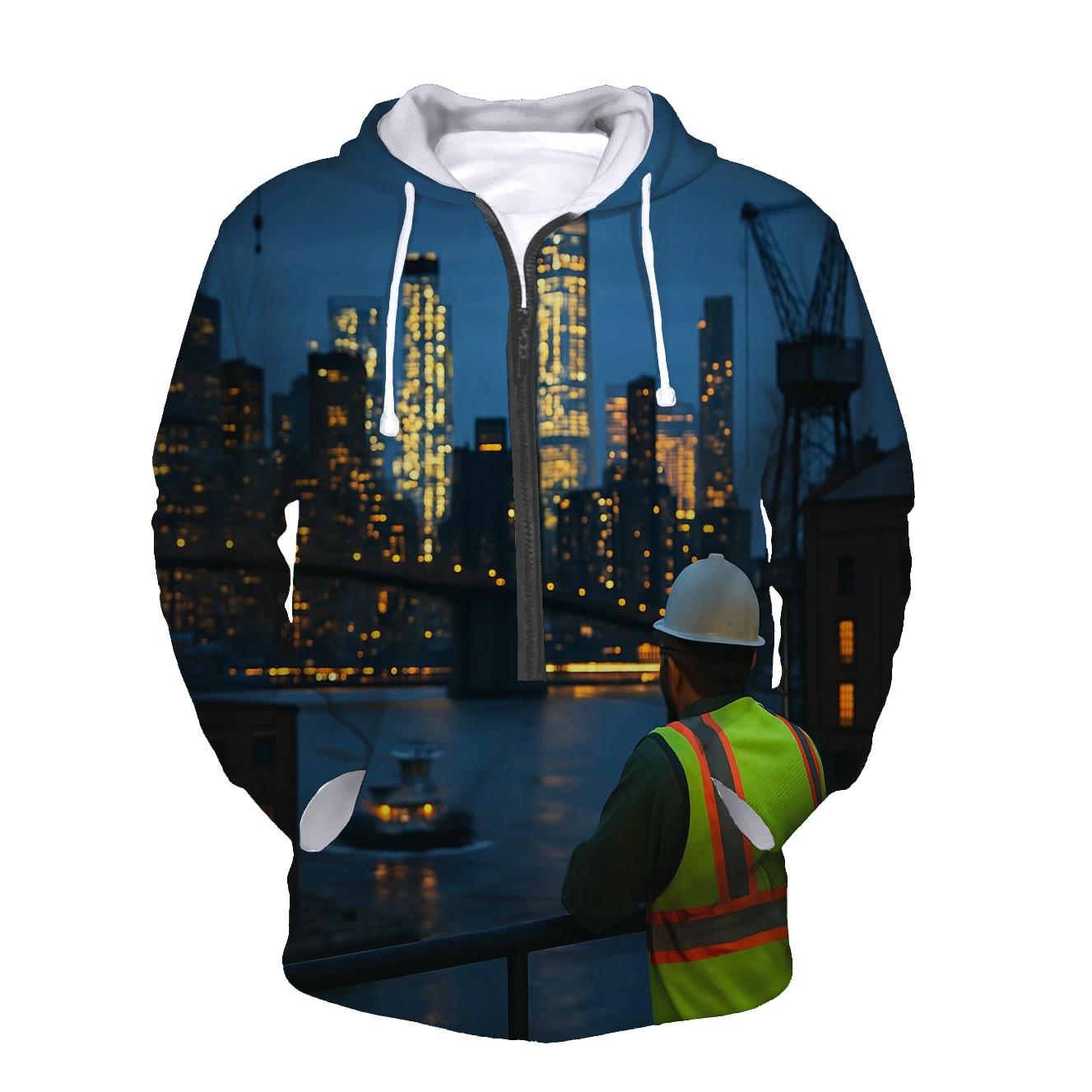 Blue Hour From The Brooklyn Navy Yard Rooftop printed hoodies