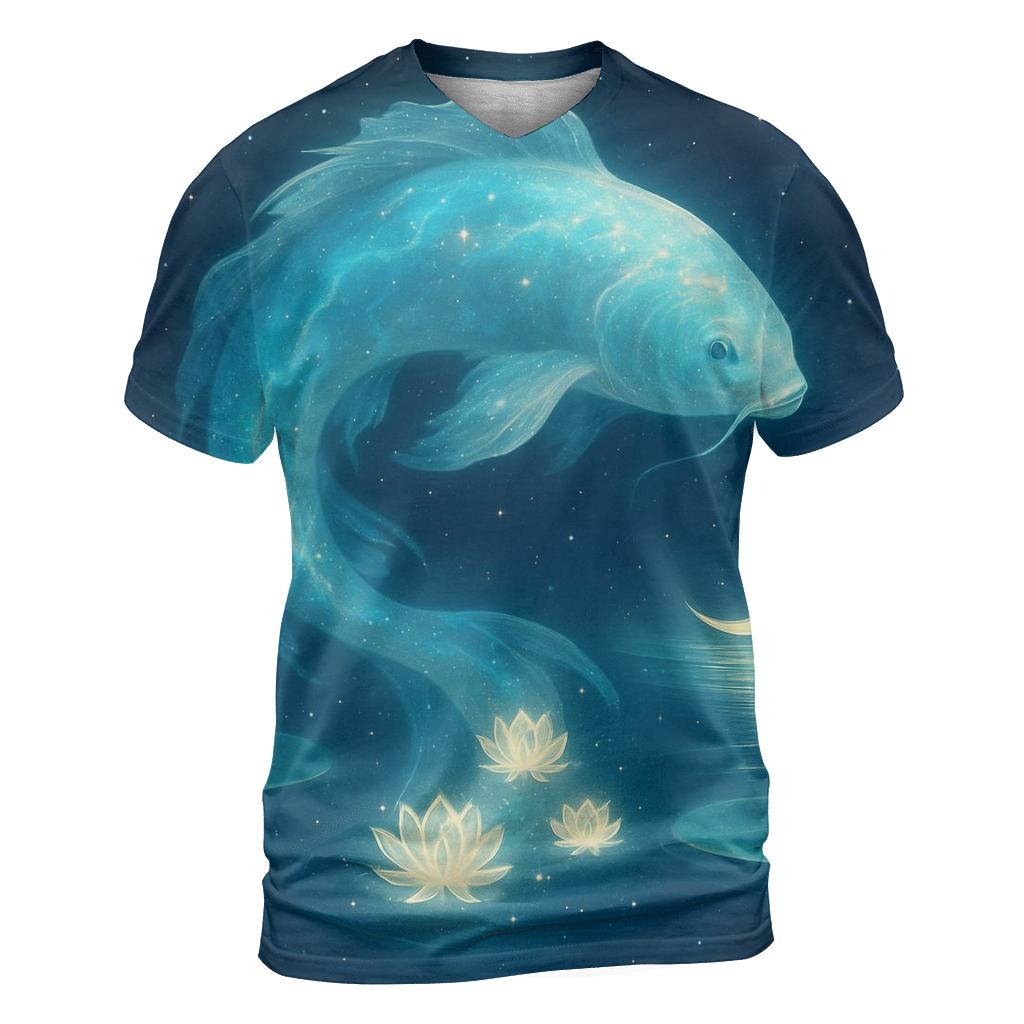 Aurora Koi Nebula Garden designer pattern shirts