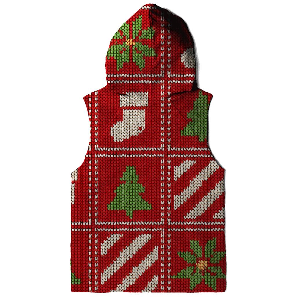 Ugly Christmas Candy Cane And Poinsettia Patchwork Parade Design custom hoodies