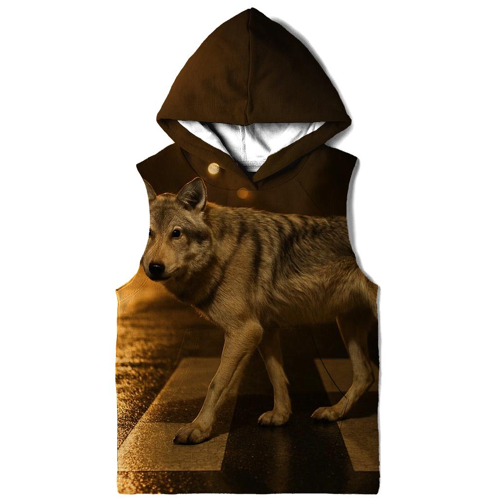 Night Crosswalk Urban Fringe Wolf printed hoodies