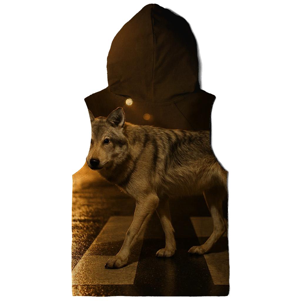 Night Crosswalk Urban Fringe Wolf printed hoodies