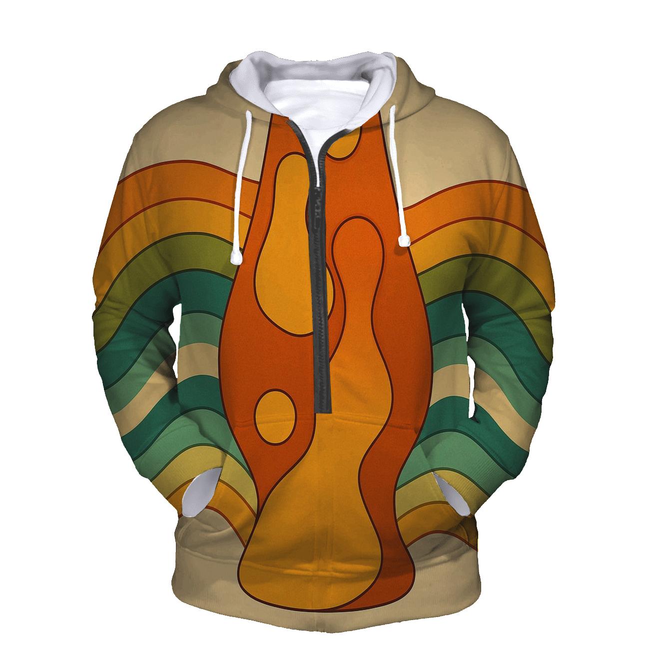 Groovy Lava Lamp Gradient Waves lightweight hoodies