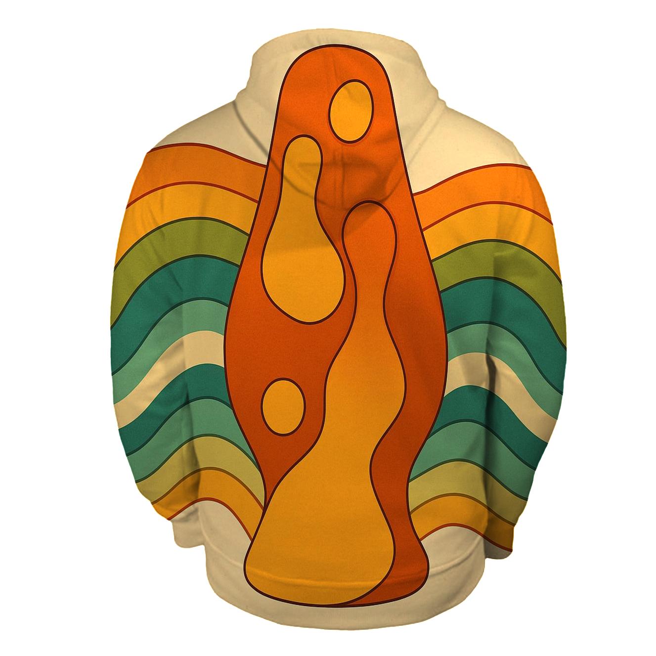 Groovy Lava Lamp Gradient Waves lightweight hoodies