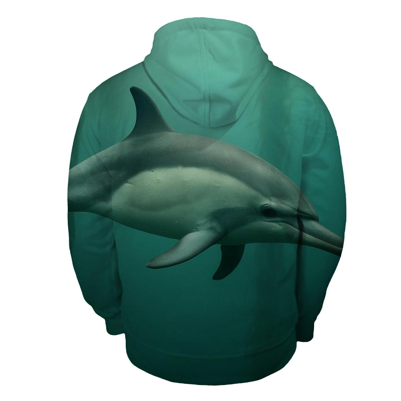 Kelp Forest Pursuit Common Dolphin zip-up hoodies