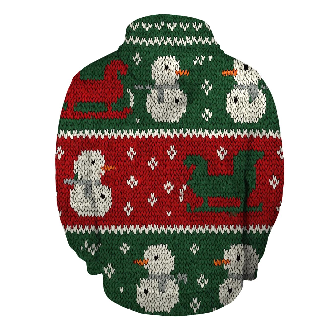 Ugly Christmas Sleigh And Snowman Band Sampler Design heavyweight hoodies