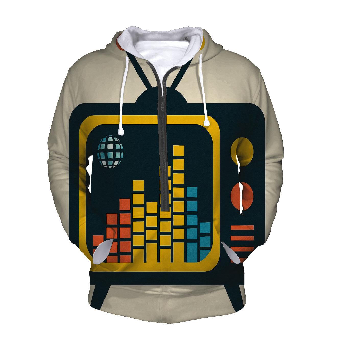 Retro TV Equalizer Skyline lightweight hoodies