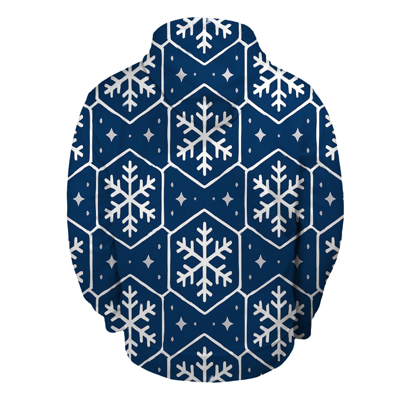 Snowflake Lattice Night Pattern graphic hoodies