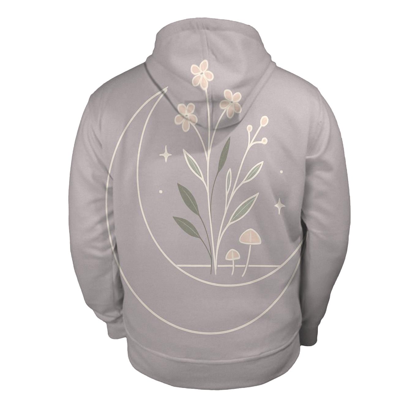 Lunar Garden Minimal Line Art premium hoodies