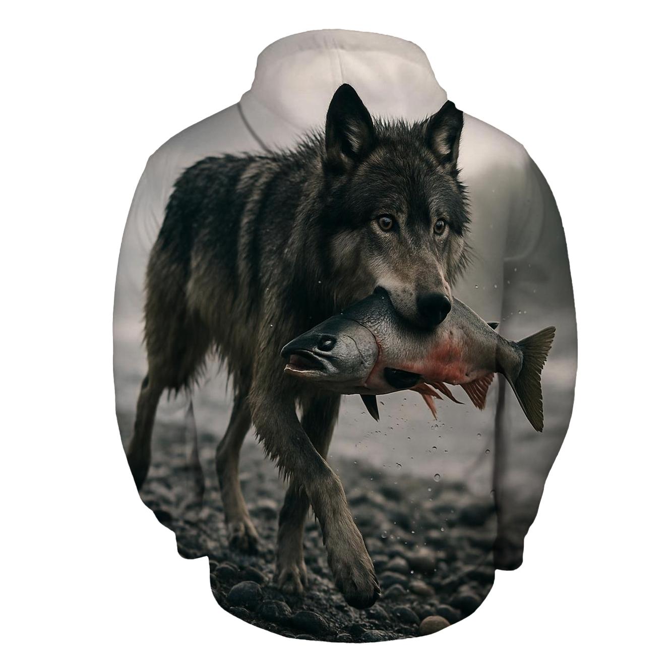 Salt Spray Salmon Run Wolf hoodie styles