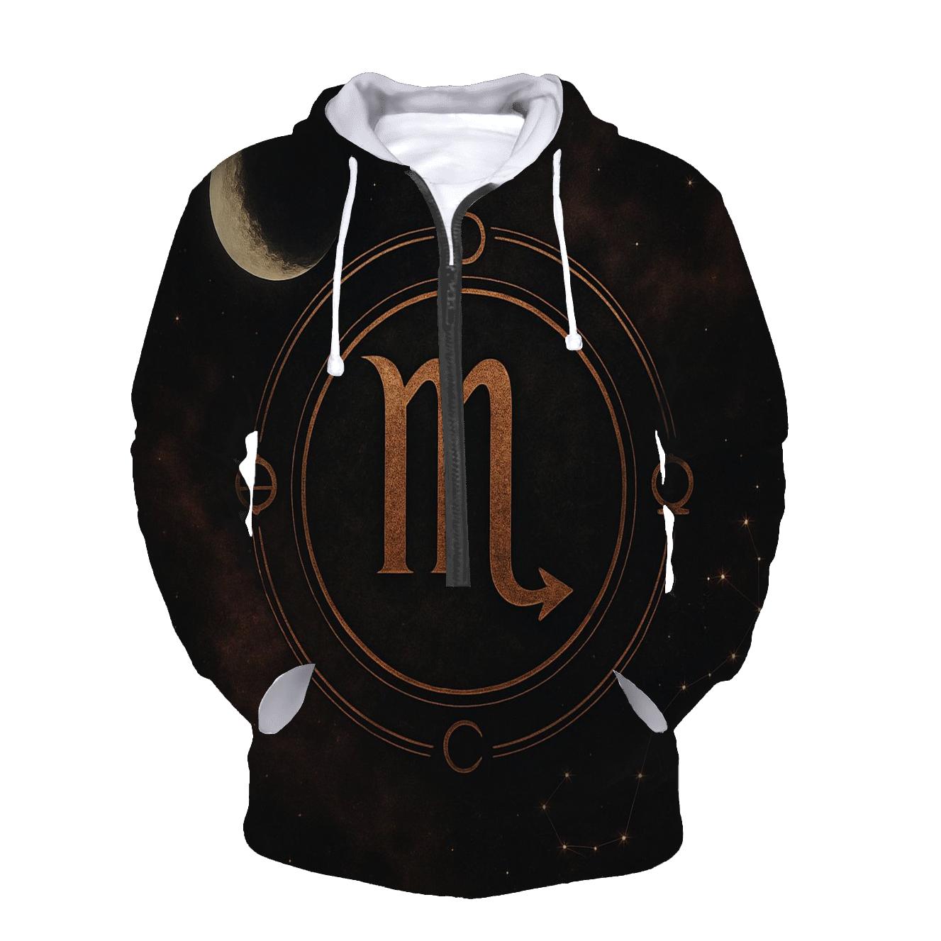 Scorpio Lunar Node Sigil Night zip-up hoodies