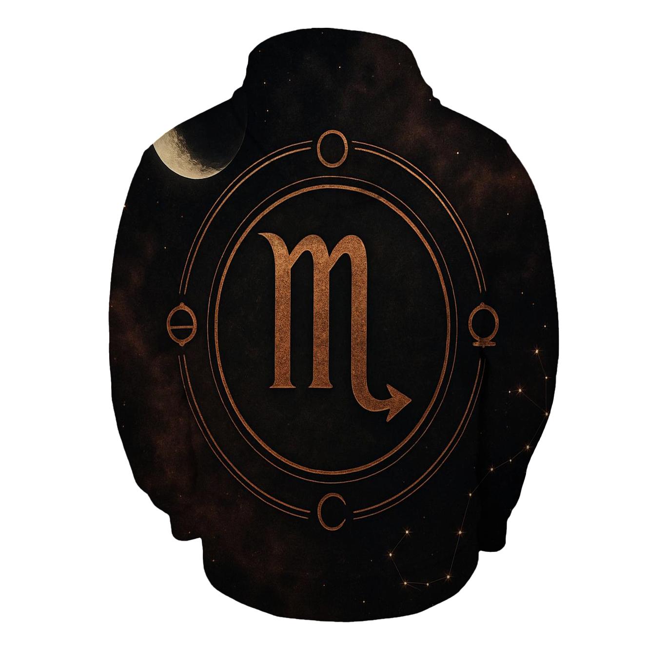 Scorpio Lunar Node Sigil Night zip-up hoodies