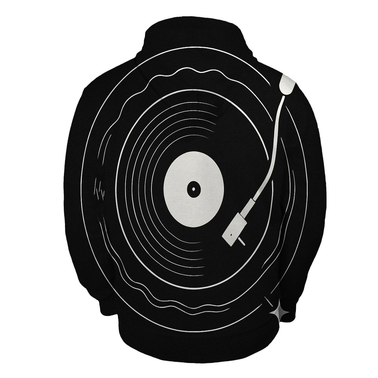 Monochrome Turntable Orbit Diagram zip-up hoodies