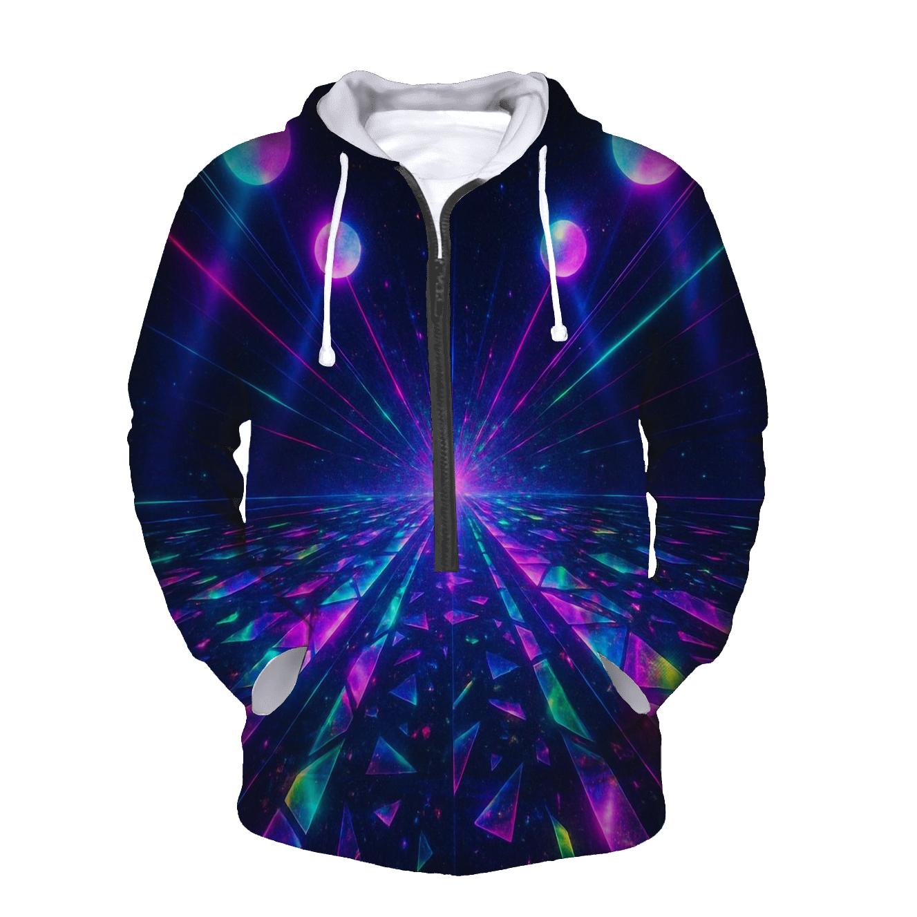 Neon Prism Runway graphic hoodies