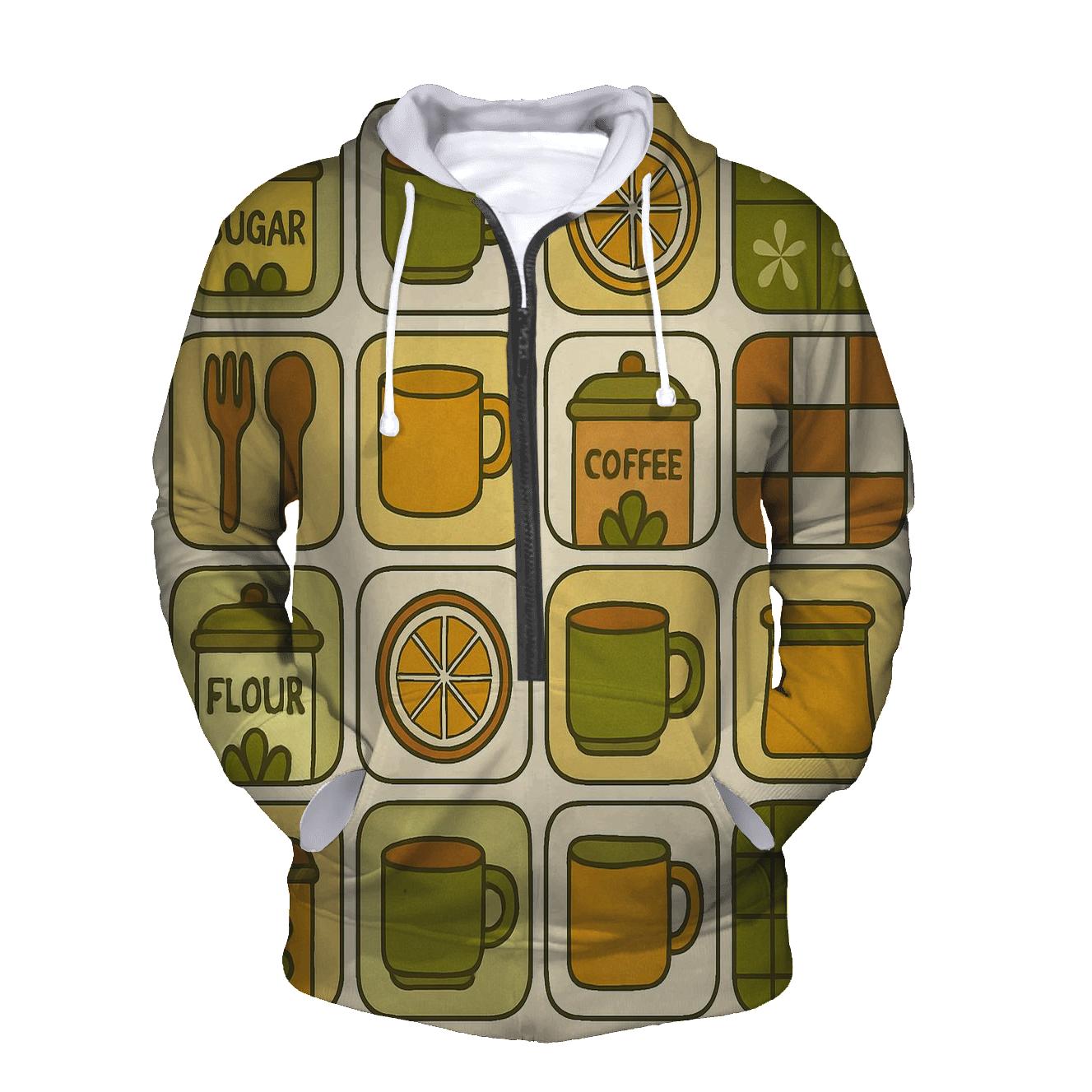 Seventies Kitchen Canister Doodle Grid hoodie designs