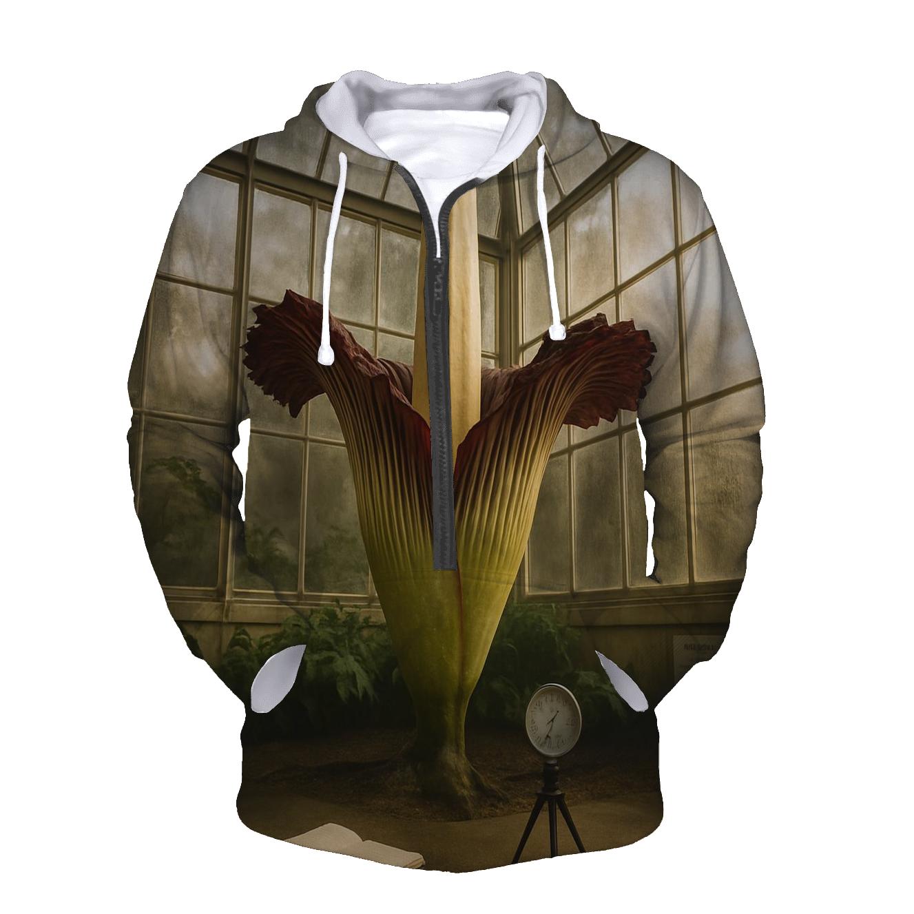 Botanical Conservatory Titan Arum Bloom With Measurement Tools graphic hoodies