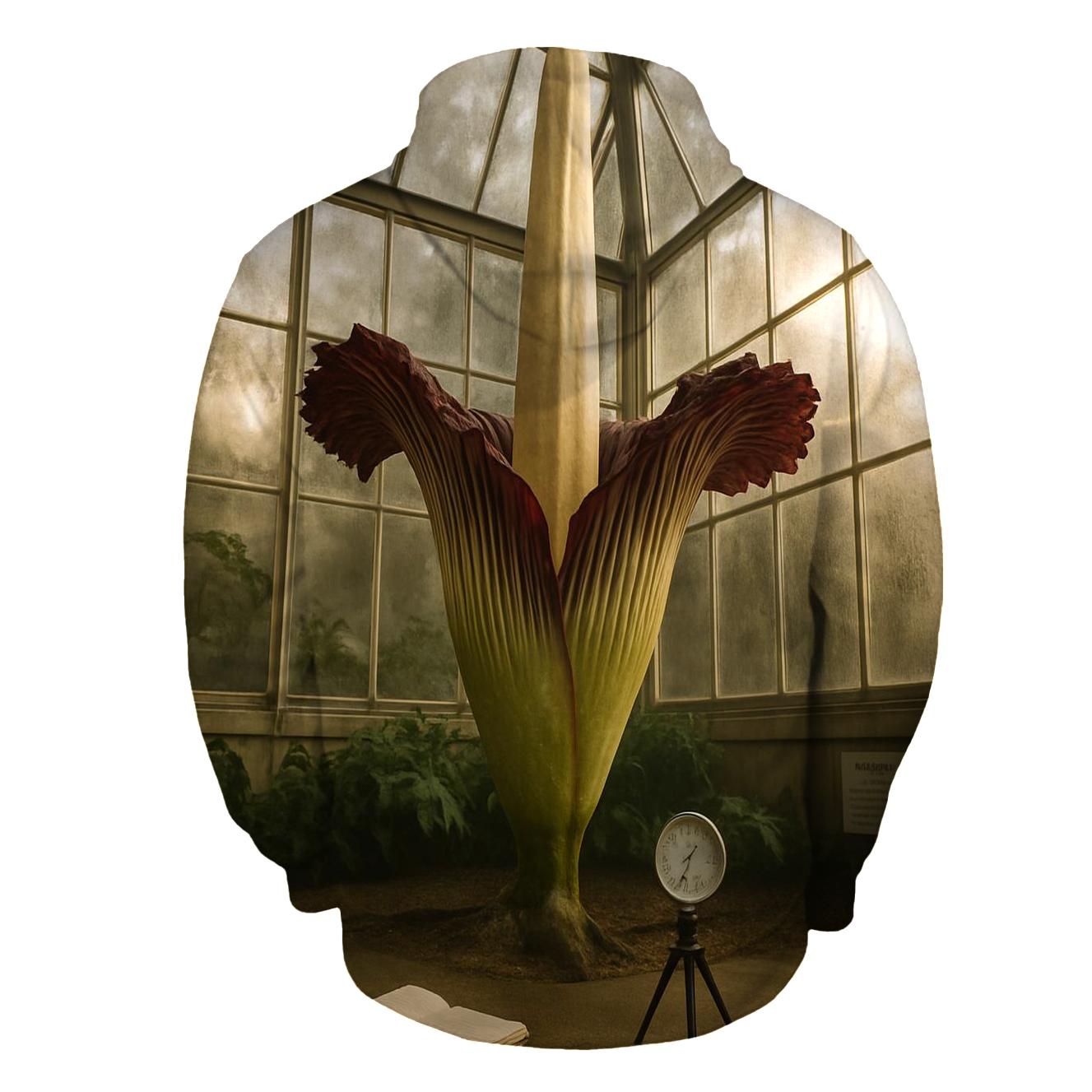 Botanical Conservatory Titan Arum Bloom With Measurement Tools graphic hoodies