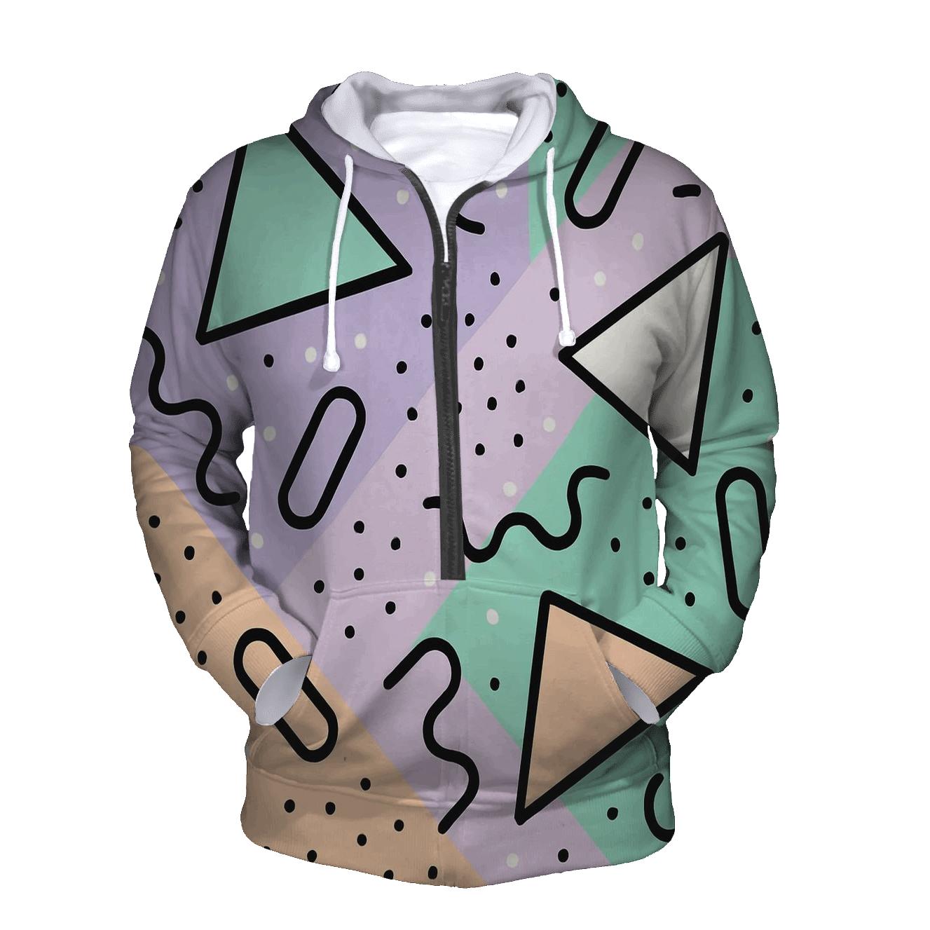 Trapper Keeper Geometry Parade zip-up hoodies