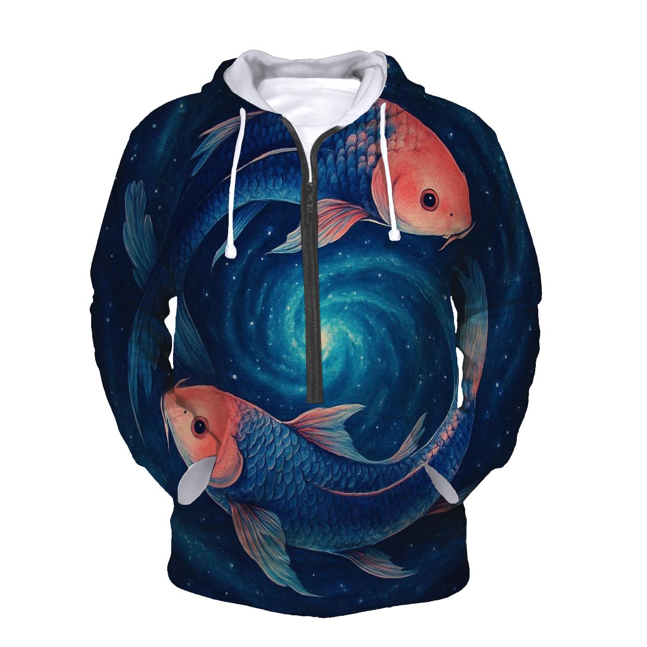 Deep Space Koi Nebula Swirl pullover hoodies