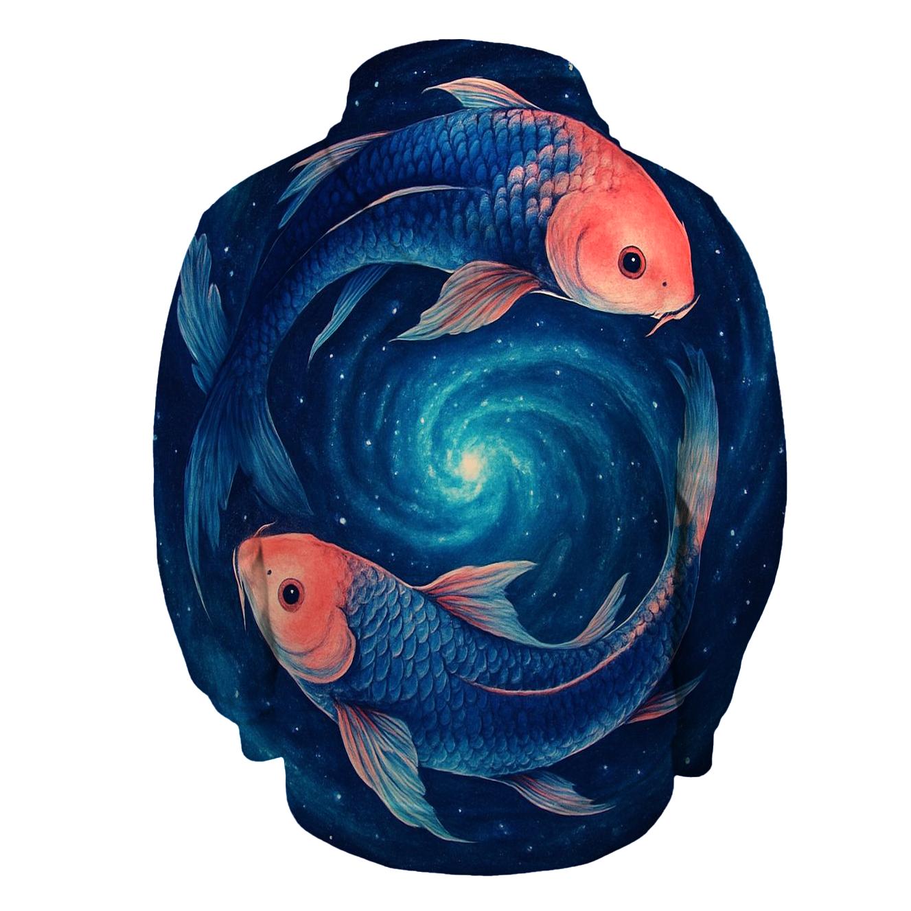 Deep Space Koi Nebula Swirl pullover hoodies