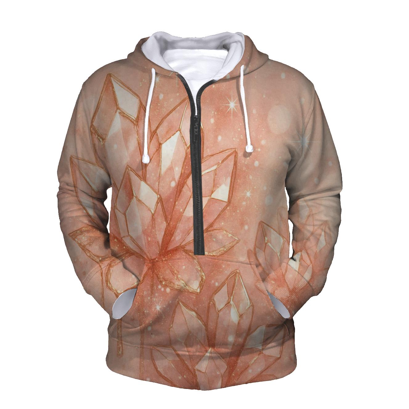 Rose Gold Crystal Garden designer hoodies