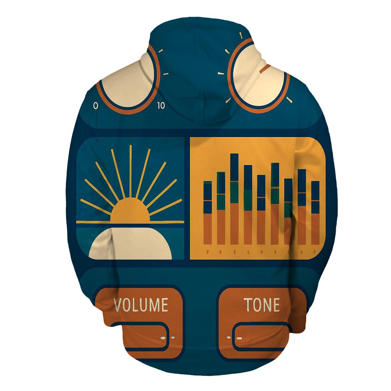 Analog HiFi Dial Sunburst Panels premium hoodies