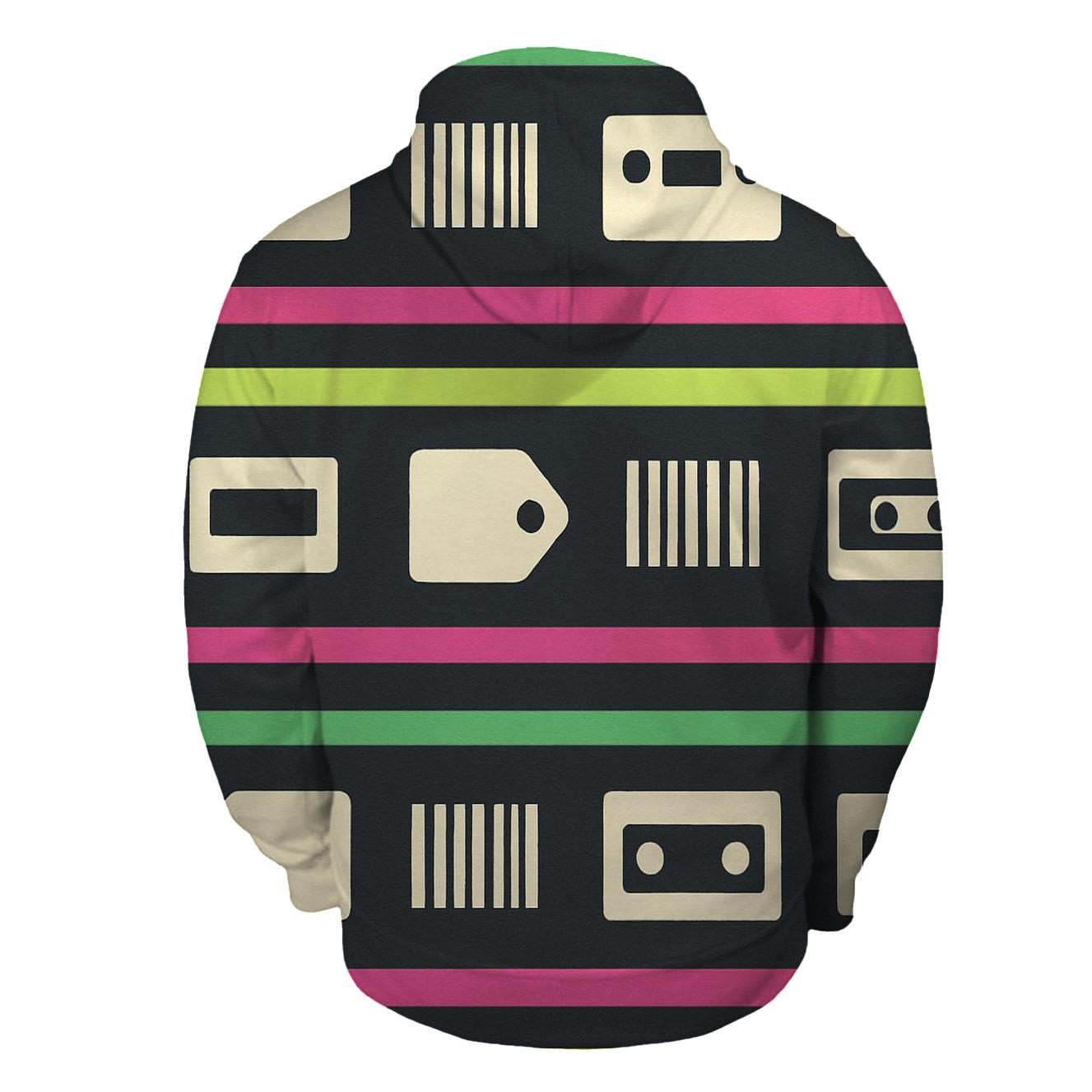 VHS Rental Aisle Price Tag Stripes embroidered hoodies