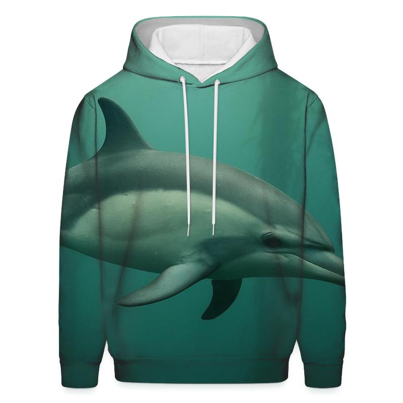 Kelp Forest Pursuit Common Dolphin embroidered hoodies