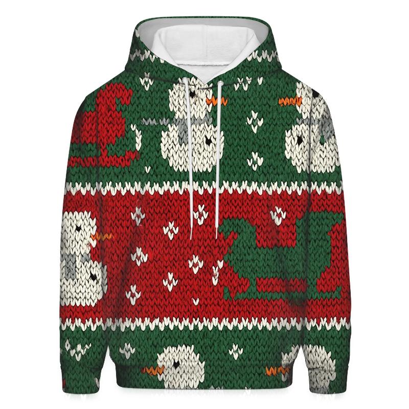 Ugly Christmas Sleigh And Snowman Band Sampler Design zip-up hoodies