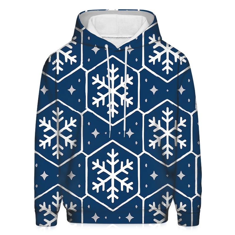 Snowflake Lattice Night Pattern printed hoodies
