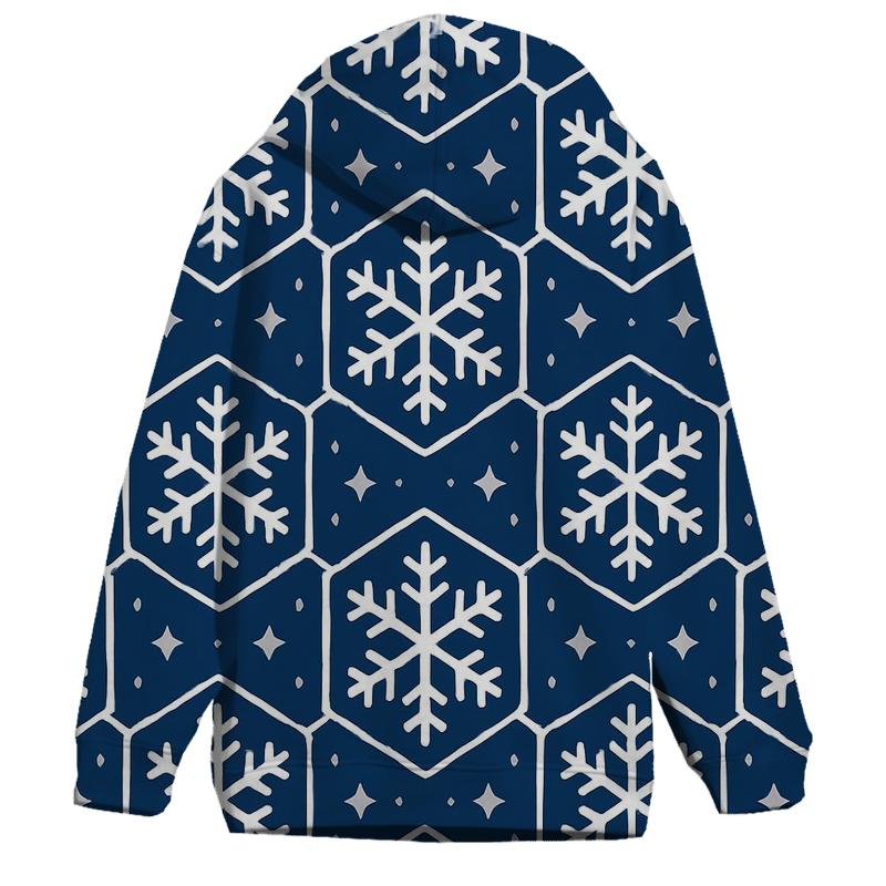 Snowflake Lattice Night Pattern printed hoodies