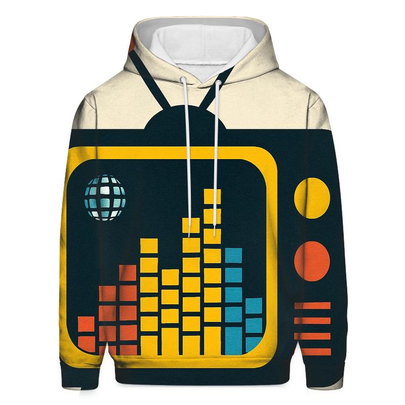 Retro TV Equalizer Skyline hoodies fashion