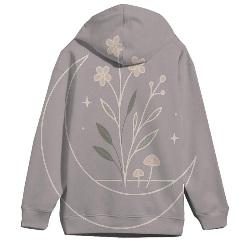 Lunar Garden Minimal Line Art hoodie styles