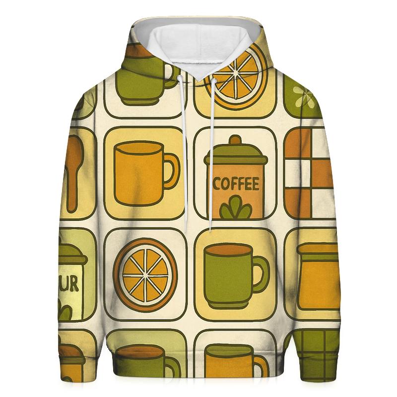 Seventies Kitchen Canister Doodle Grid hoodie styles