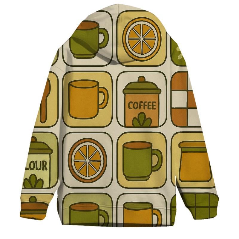Seventies Kitchen Canister Doodle Grid hoodie styles