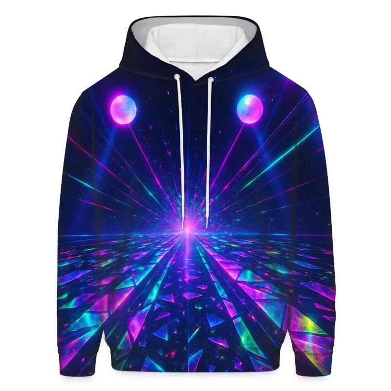 Neon Prism Runway pullover hoodies