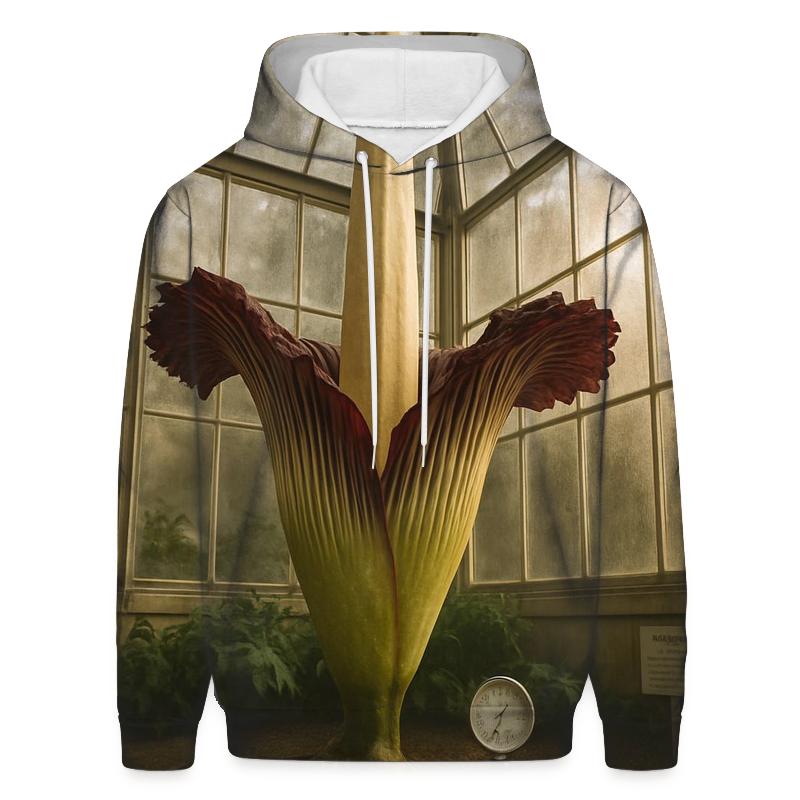 Botanical Conservatory Titan Arum Bloom With Measurement Tools zip-up hoodies