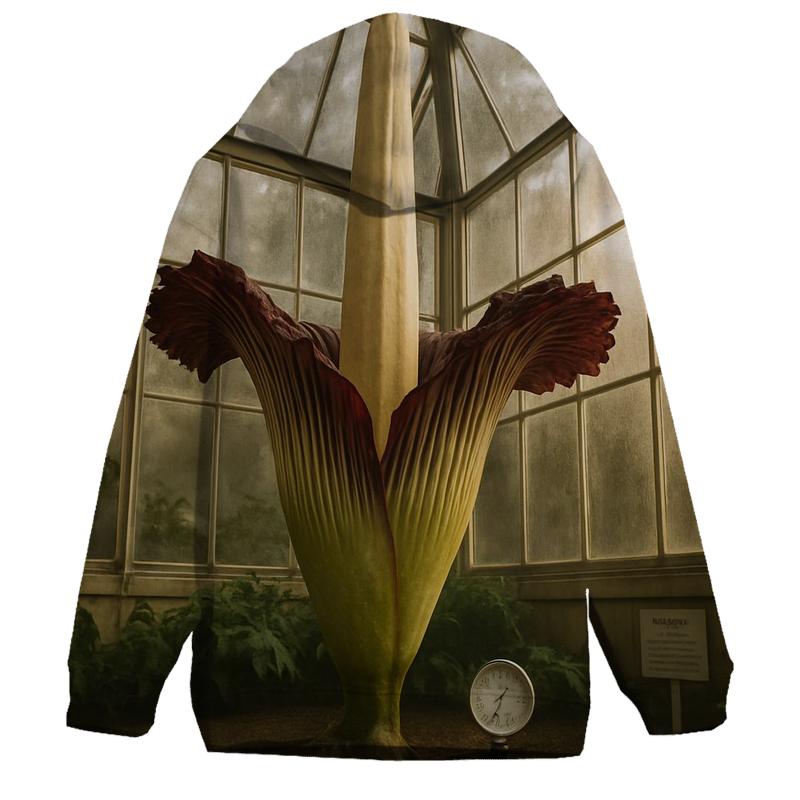 Botanical Conservatory Titan Arum Bloom With Measurement Tools zip-up hoodies