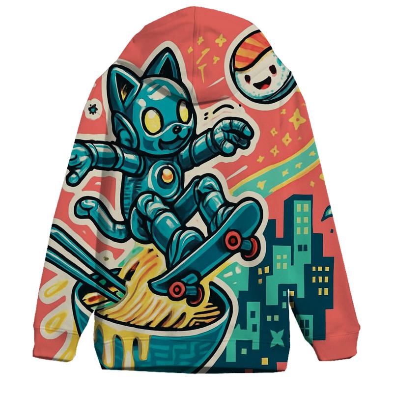 Sushi Satellite Sprint printed hoodies